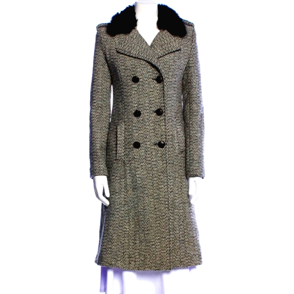 Marvin Richards Tweed Coat Black